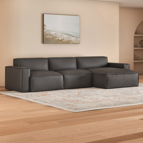 3 seater leather sofa with deals chaise